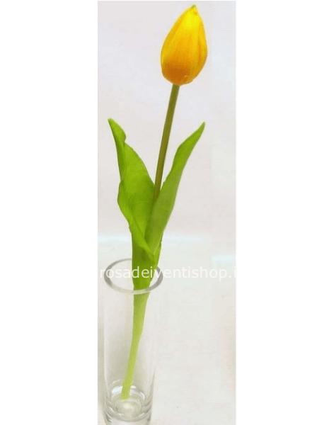 Bocciolo Tulipano Giallo Sintetico h 40 cm
