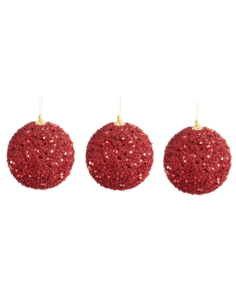 Sfera Rossa con Paillettes diametro 15 cm
