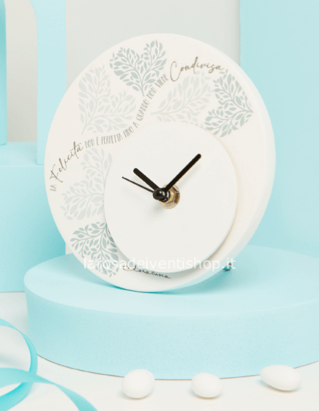 25024V - Orologio tondo con stampa cuore verde diametro 14 x 1 cm - SCATOLA A SCELTA