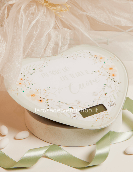 Bilancia digitale cuore fiori verdi