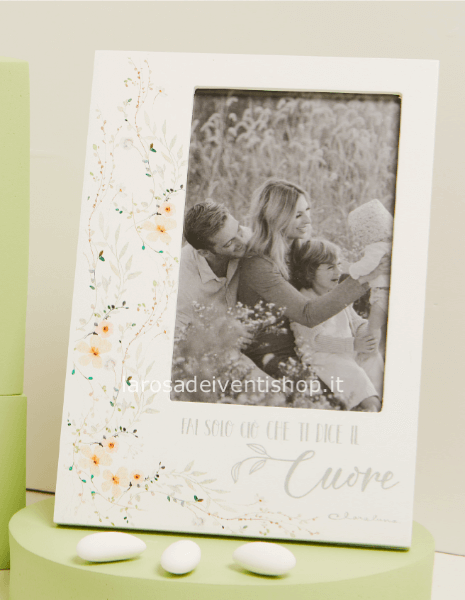 Porta foto fiori verde