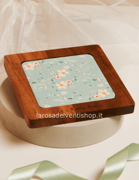 25036V - Sottopentola fiori verde 15 x 15 x 1.5 cm - SCATOLA A SCELTA