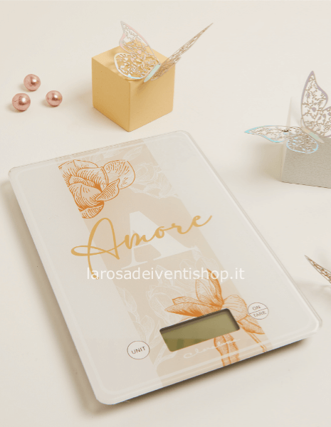 25061 - Bilancia digitale in vetro scritta