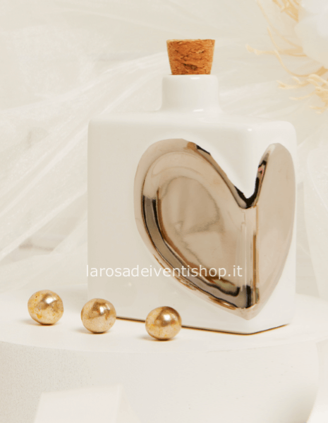 Oliera quadrata cuore argento