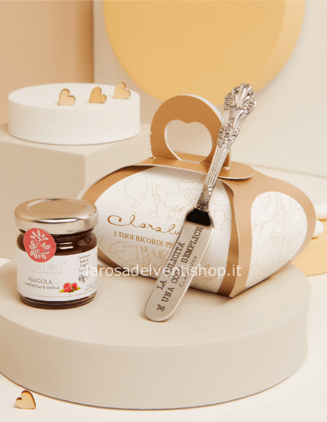 25083C - Vasetto marmellata alla fragola 40 gr + coltellino acciaio - SCATOLA BOTANICA