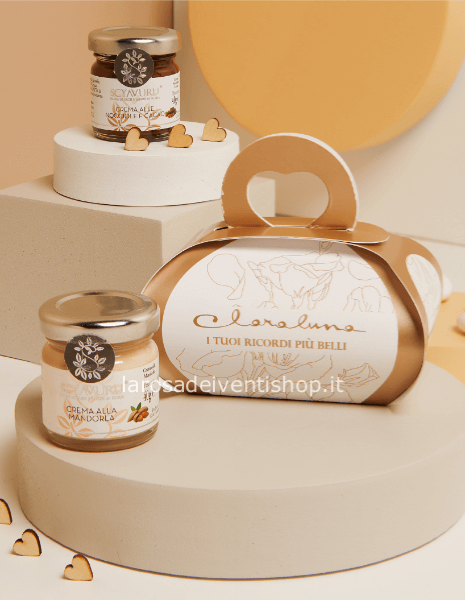 25089 - Vasetto crema nocciola 40 gr + vasetto crema mandorla 40 gr - SCATOLA BOTANICA