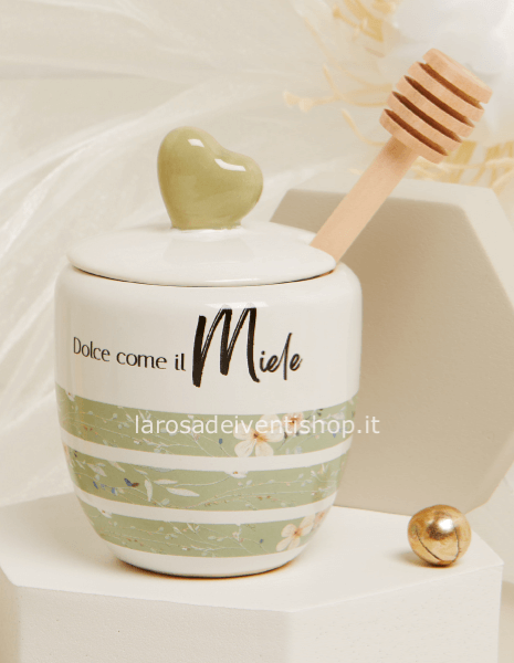 25103 - Portamiele verde con spargimiele dimensioni 7 x 7 x 10 cm - SCATOLA A SCELTA