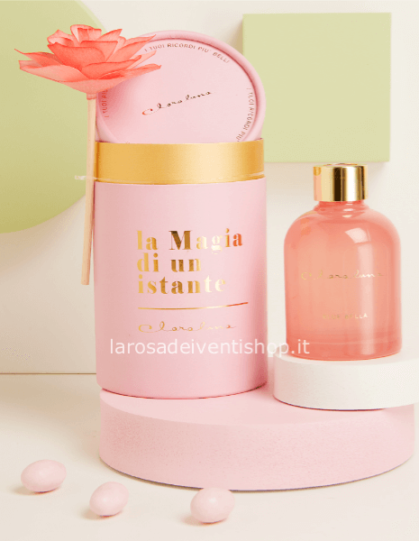 Diffusore rosa con fiore grande