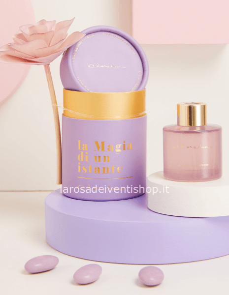 Diffusore viola con fiore piccolo