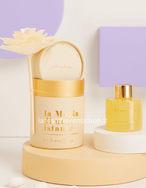 Diffusore giallo con fiore piccolo