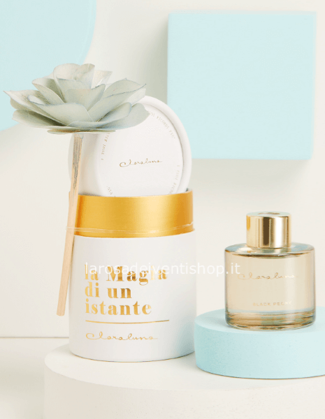 25155F - Profumatore grigio con fiore piccolo diametro 4.5 x h 6 cm - SCATOLA REGALO