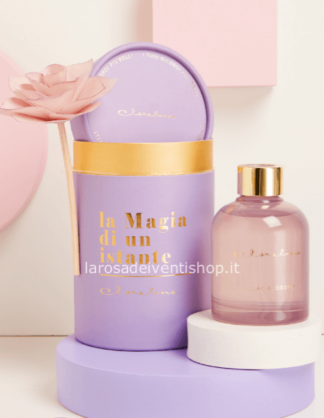 Diffusore viola con fiore grande