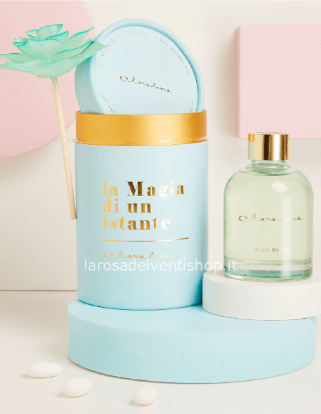 Diffusore azzurro con fiore grande