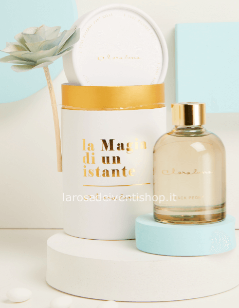 25165F - Profumatore grigio con fiore grande diametro 6 x h 10.5 cm - SCATOLA REGALO