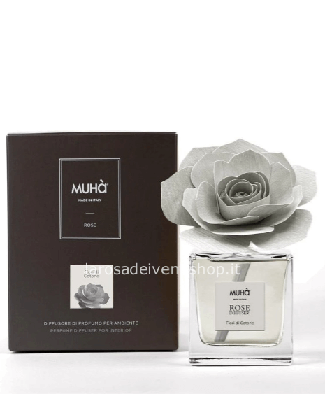 Diffusore Rose grigio Fiori di cotone 100ML: 8cm x 9cm x 13.5cm