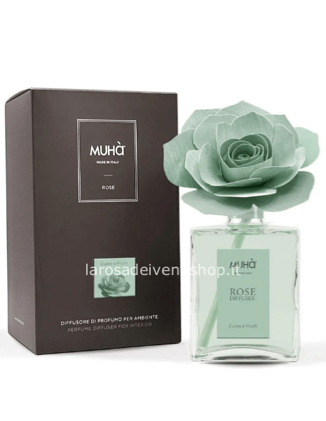 Diffusore Rose verde Cuoio e frutti 200ML: 8cm x 10cm x 17Cm