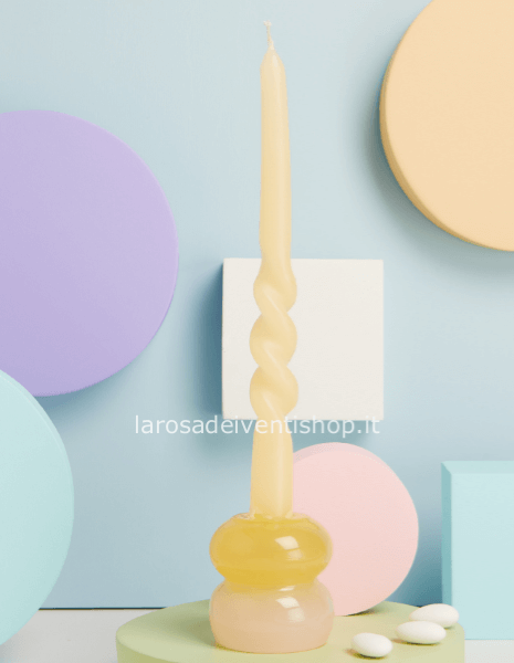 Candelabro rosa e giallo piccolo