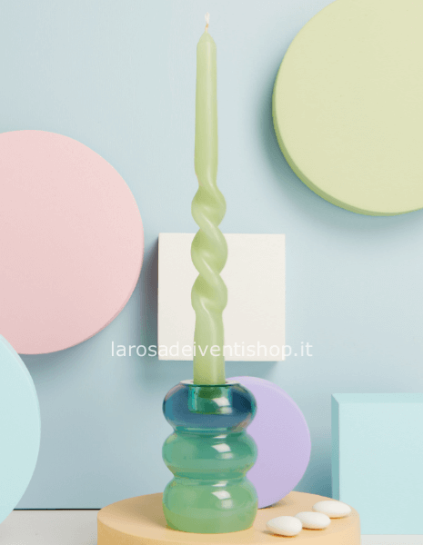 Candelabro sfumato verde grande