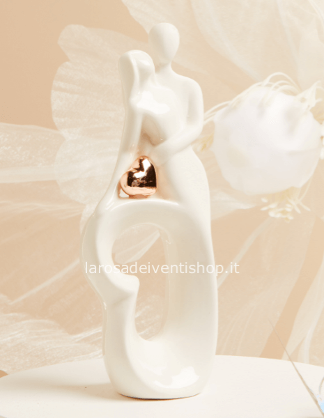 Coppia sposi cuore oro rosa