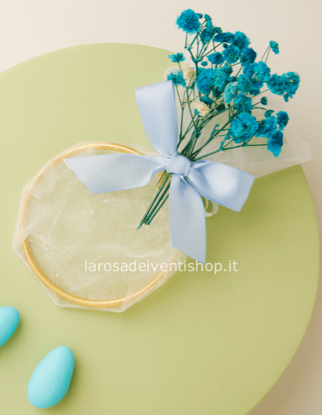 Porta confetti cerchio azzurro