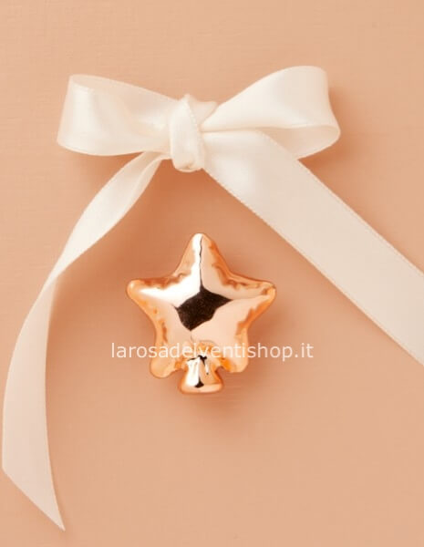 25301 - Applicazione calamita stella oro rosa dimensioni 3.5x3.5x1.4 cm - NO SCATOLA