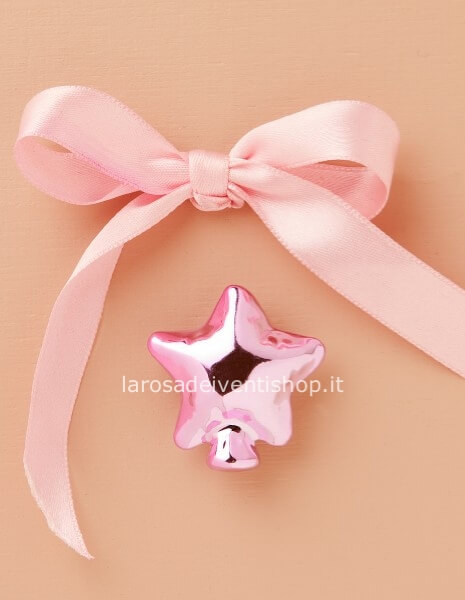 25304 - Applicazione calamita stella rosa dimensioni 3.5x3.5x1.4 cm - NO SCATOLA