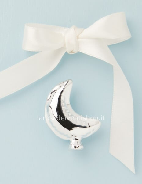 25316 - Applicazione calamita luna argento dimensioni 3 x 4.2 x 1.5 cm - NO SCATOLA