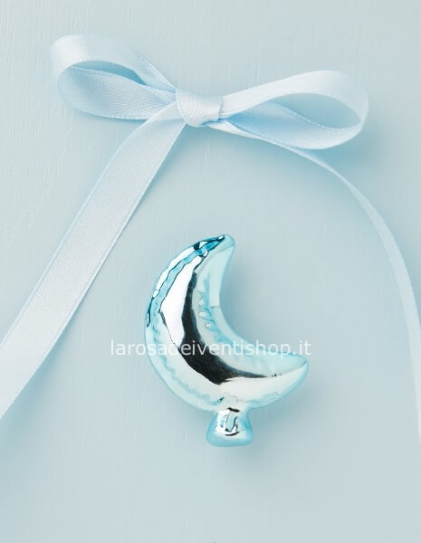 25317 - Applicazione calamita luna azzurra dimensioni 3 x 4.2 x 1.5 cm - NO SCATOLA