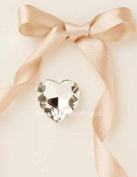 Calamita cuore strass argento