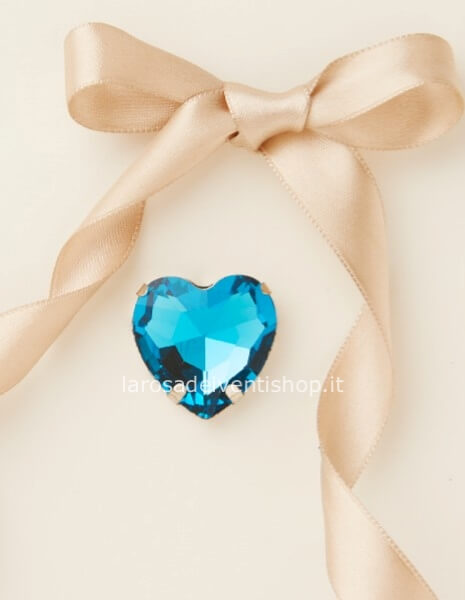 Calamita cuore strass blu