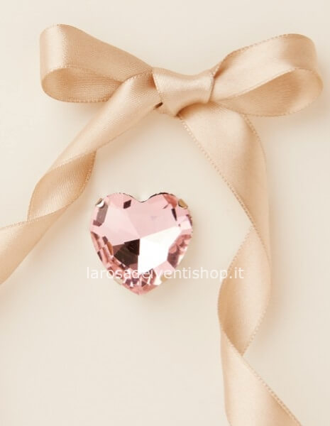 25327 - Applicazione calamita cuore strass rosa diametro 27 mm - NO SCATOLA