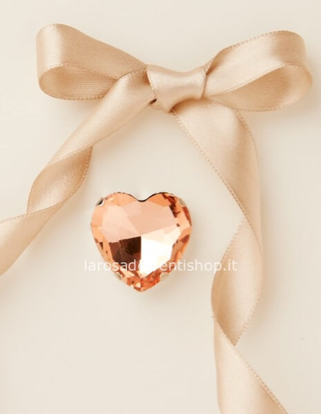 Calamita cuore strass oro rosa