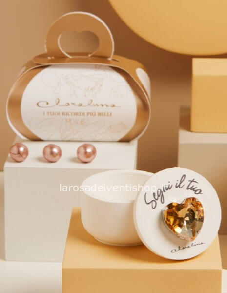 Scatola piccola cuore strass oro
