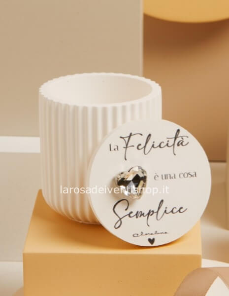 25332 - Scatola media con cuore strass argento diametro 7  x 8.5 cm - SCATOLA A SCELTA