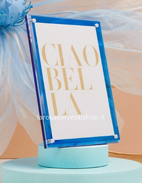 25343 - Portafoto plexiglass blu piccolo dimensioni 10 x 15 cm - SCATOLA A SCELTA