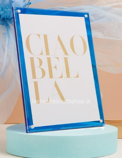 Portafoto plexiglass grande blu