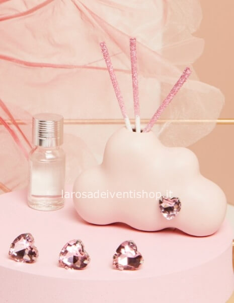 Diffusore nuvola con cuore strass rosa