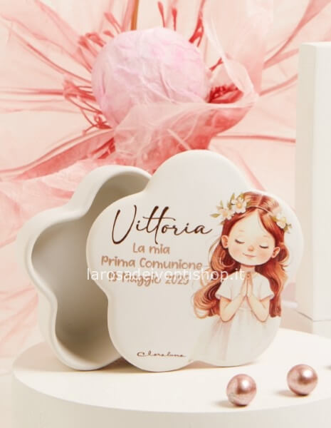 25365 - Scatola fiore bambina personalizzabile dimensioni 10.8x10.8x6 cm - SCATOLA A SCELTA