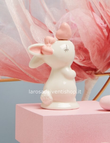 25381 - Coniglietto rosa piccolo dimensioni 4.5 x 3.3 x 7.5 cm - NO SCATOLA