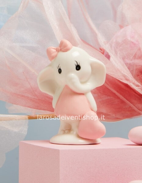 25391 - Elefantino rosa piccolo dimensioni 5.2 x 3.6 x 7.5 cm - NO SCATOLA