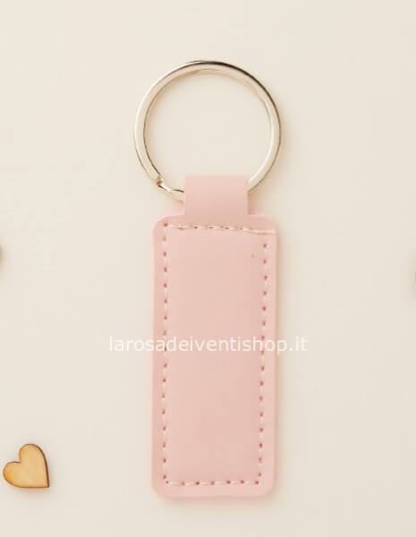 25406  - Portachiavi in ecopelle rosa dimensioni 9.5 x 2.5 cm - NO SCATOLA