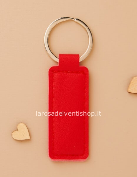 25411 - Portachiavi in ecopelle rosso dimensioni 9.5 x 2.5 cm - NO SCATOLA