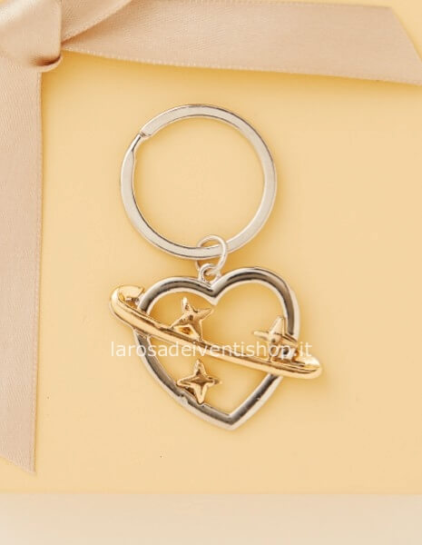 25552P - Portachiavi Cuore piccolo diametro anello 2.5 cm - NO SCATOLA