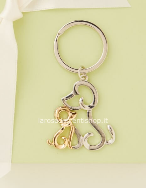 25558P - Portachiavi Cani piccolo diametro anello 2.5 cm - NO SCATOLA