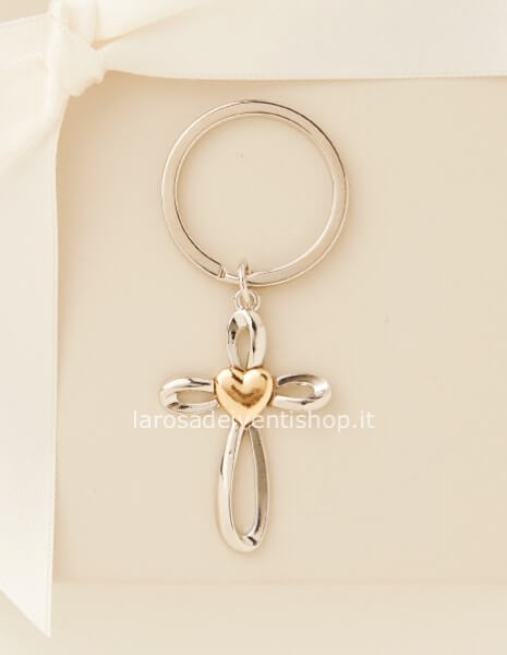 25560P - Portachiavi Croce piccolo diametro anello 2.5 cm - NO SCATOLA