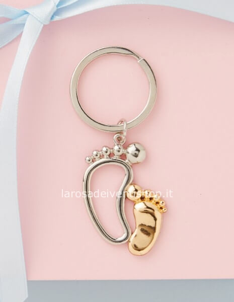 25569P - Portachiavi Piedini piccolo diametro anello 2.5 cm - NO SCATOLA