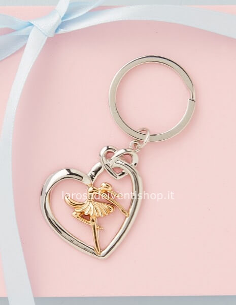 25573P - Portachiavi Ballerina piccolo diametro anello 2.5 cm - NO SCATOLA