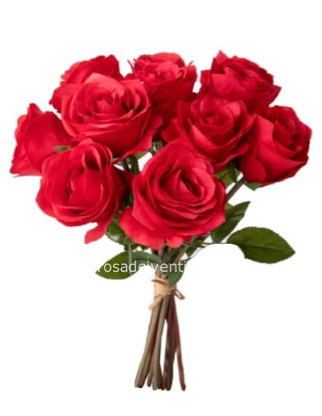 Mazzo sintetico rose rosse 40 cm