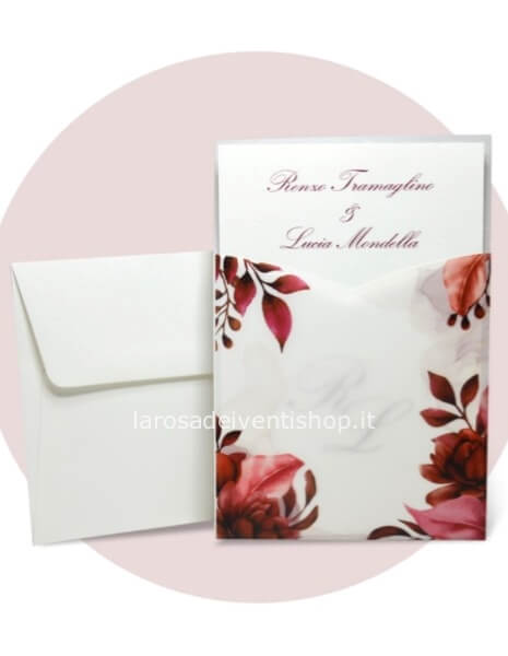 Partecipazione completa di invito e busta F1779 - SENZA MONTAGGIO - ORDINE MINIMO 30 PZ