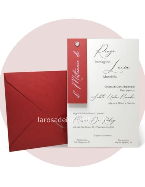 Partecipazione completa di invito e busta F1767 - SENZA MONTAGGIO - ORDINE MINIMO 30 PZ